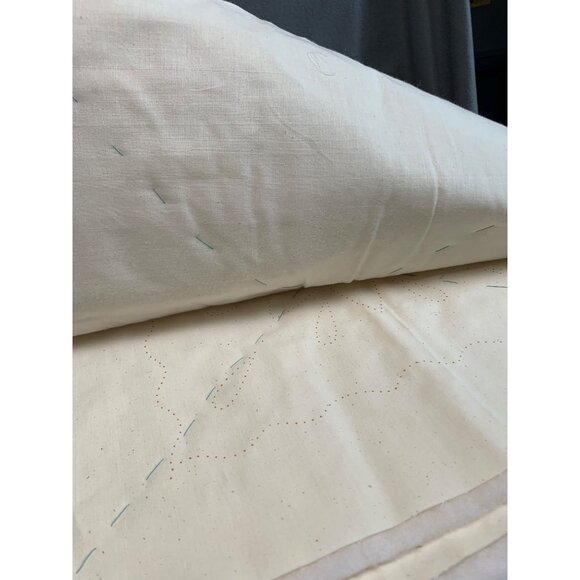 Candlewick Snowflake Quilted Cotton Stamped Fabric Batting & Backing set of 4 - Picture 4 of 6